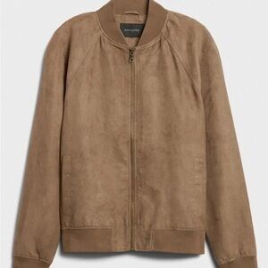 Men's Vegan Suede Bomber Jacket, Banana Republic